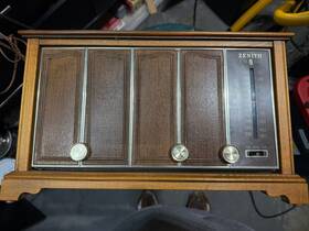 Z940728 Zenith Vintage 1972 Am Fmradio Stereo Solid State Glissando Wooden Works