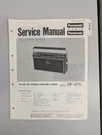 Panasonic RF-975 Fm/am Stereo Portable Radio Service Manual D-5810. Fixed Price $54.95.