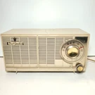 1960S General Electric Model T-141 Dual Speaker Tube Radio; Pink Tan Mcm Working. Fixed Price $39.95.