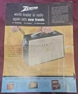 1955 Zenith Radio Sales Brochure Rare Fold Out. Fixed Price $50.00.