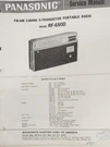 Panasonic RF-680D Am/fm 2-BAND 9-TRANSISTOR Portable Radio Service Manual. Fixed Price $15.00.