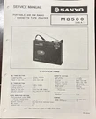 Sanyo 8500 Portable Am. Fm Radio /cassette Tape Player Service Manual. Fixed Price $20.00.