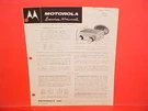 1960 Motorola Auto Car Am Radio Factory Service Shop Repair Manual Model 600X. Fixed Price $21.99.