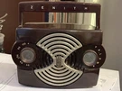 Zenith Bakelite K412R Owl Eyes Portable Tube Radio Tuning. Fixed Price $149.00.