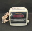 Vintage Philco 555K Cube Am Fm Alarm Clock Radio White Retro Tested Works Decor. Fixed Price $26.98.
