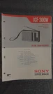 Sony ICF-300W Service Manual Original Repair Book 2 Band Receiver Am Fm. Fixed Price $25.00.
