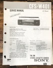 Sony CFS-W401 Radio Prelim. Service Manual *original*. Fixed Price $14.97.