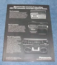 1978 Panasonic Am/fm Personal Cassette Recorders Vintage Ad. Fixed Price $12.99.