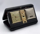 Vintage Aimor Travel Alarm Clock Radio TCR-68FM Genuine Leather Case Excellent. Fixed Price $79.99.