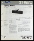Sony CFS-EW60S Radio / Cassette Original Printed Service Manual With Diagrams. Fixed Price $12.00.