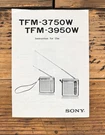 Sony TFM-3750W TFM-3950W Radio Owners / User Manual *original*. Fixed Price $14.97.