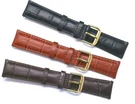 19MM Brown Or Black Croco Embossed Leather Unisex Watch Band W/ Gold Tone Buckle. Fixed Price $12.95.