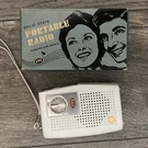 Awesome Vintage White Iti Solid State Portable Radio W/original Box - Tested. Fixed Price $19.99.