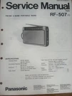 Panasonic RF-507 Service Manual Radio Original. Fixed Price $24.99.