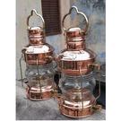 Lantern Brass & Copper Anchor Oil Lamp Leeds Burton Nautical Maritime Set Of 2. Fixed Price $156.69.