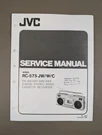 Jvc Model RC-575 Jw/w/c Service Manual D-1985. Fixed Price $39.95.