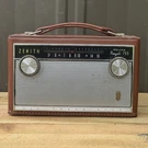 Vintage Zenith Deluxe Royal 755 Am Transistor Leather Lunch Box Radio Untested. Fixed Price $42.41.