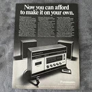 Panasonic Am Fm Cassette Player RS-253S Vintage Print Ad 1971. Fixed Price $12.99.