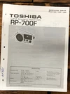 Toshiba RP-700F Radio / Stereo Service Manual *original*. Fixed Price $14.97.