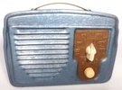 Vintage Late 1940'S Little Metal Radio Temple. G-4108 8" X 5" 6" -- Working. Fixed Price $125.00.