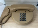 Vintage Bellsouth Round Push Button Telephone Tan. Fixed Price $19.95.