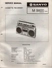 Sanyo 9800 Service Manual Stereo Tape Player Radio Boombox. Fixed Price $13.00.