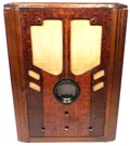 Vintage Philco 37-60B Tombstone: Wood Shell & Faceplate Grill Cloth. Fixed Price $45.00.