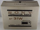 Vtg Sony Transistor Radio Box Only 1969 8F-31W Very Nice Condition Great Display. Fixed Price $35.99.