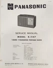 Panasonic R-1147 1-BAND 7-TRANSISTOR Portable Radio Service Manual. Fixed Price $15.00.