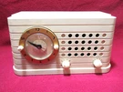 Rare Ivory Bakelite 1946 Premier Telechron Model 8H59 Musalarm Radio-clock. Fixed Price $85.00.