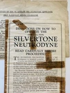 Directions- Dry Cell Type Silverstone Neutrodyne Sears Roebuck Co Booklet Radio. Fixed Price $10.21.