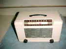 Rare - 1946 Farnsworth Art Deco Tube Radio Metal Grill Plays Great. Fixed Price $145.00.