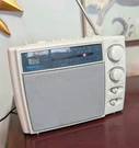 Vtg Timex T249G Four Band Lcd Clock Am / Fm Radio Plug Or Battery Indiglo Tan. Fixed Price $24.99.
