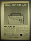 1961 Sony TFM-121A Portable Radio Advertisement Now With Afc. Fixed Price $17.99.