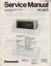 Panasonic RC-6810 Fm-am Electronic Talking Clock Radio Service Manual. Fixed Price $13.00.