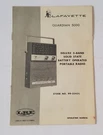 Lafayette Guardian 5000 5'BAND Battery Operated Portable Radio Operating Manual. Fixed Price $14.99.