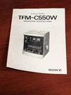 Sony TFM-C550W Owners Manual. Fixed Price $9.95.