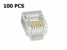100 Pcs RJ12 Modular Plug Telephone Cable Head Gold Pins Flat Stranded Wire 6P6C. Fixed Price $11.98.