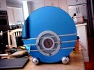=retro Vintage Radio Crosley Blue Mirror Deco Am-fm Cassette CR-37. Fixed Price $99.99.