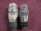 Pair Philco Engraved Base 6F6G Tubes. Amplitrex Matched Results 87% & 83%. Fixed Price $19.00.