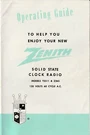 1968 Zenith Solid State Clock Am Radio Operating Guide Models T2511 Or Z265 8PG. Fixed Price $14.99.
