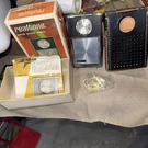 Vintage Realtone Model 1248 Solid State Transistor Radio With Leather Case & Box. Fixed Price $24.99.