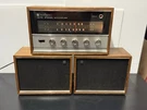Vintage Penncrest 5905 Am/fm Stereo Receiver W/ Speakers Wood Cabinet Tested. Fixed Price $199.99.