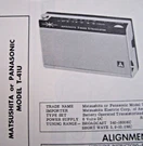 Matsushita, Panasonic T-41U Transistor Radio Photofact. Fixed Price $6.50.