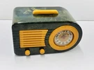Vtg Fada 1000 Catalin Radio Blue & Yellow Deco Tube. Fixed Price $4250.00.