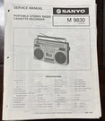 Sanyo . DEC/83 9830 Portable Stereo Radio Cassette Recorder Service Manual. Fixed Price $20.00.