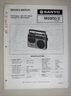 Vintage Sanyo Service Manual Model Number 2800-2. Fixed Price $10.00.