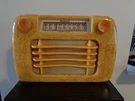 Sentinel Catalin 284 Wavy Grill Radio Marbled Sand Color.. Fixed Price $1295.00.