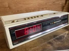 1988 Soundesign 3620WHT Clock Radio Beige Era -turquoise Stripe Graphic Panel. Fixed Price $49.99.