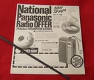 National Panasonic Transistor Radio Pet 72S 1973 Original Vintage Advert. Fixed Price $7.98.